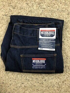 Men's 5-Pocket Mission Ridge Denim Straight Jeans - 34x30 NEW 100% Cotton
